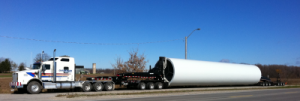 Specialized transportation of wind turbines