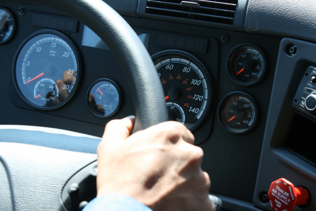 Driver behind the wheel Challenger